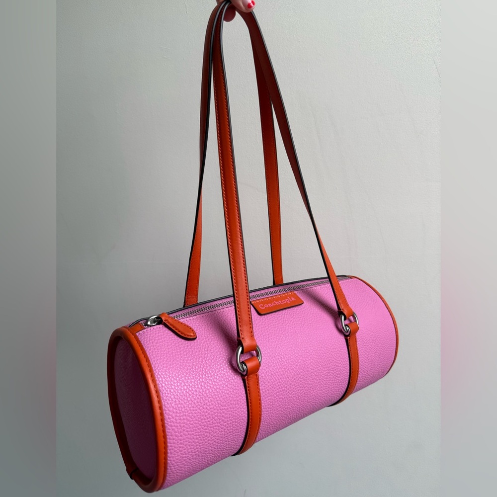 NEW Coachtopia Pink and Orange mini duffle barrel bag COACH Bright Magenta Sun